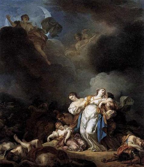 Anicet-Charles-Gabriel Lemonnier Apollo and Diana Attacking Niobe and her Children Spain oil painting art
